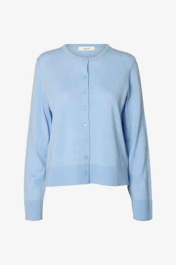 Selected Women Kofte slfThea LS Knit Merino Blå Selected Women Kofte slfThea LS Knit Merino Blå