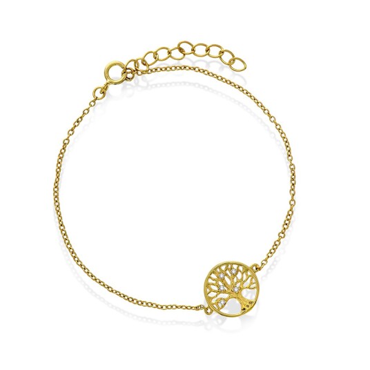 Pan Jewelry Armbånd i forgylt 925 sølv med livets tre Pan Jewelry Armbånd i forgylt 925 sølv med livets tre