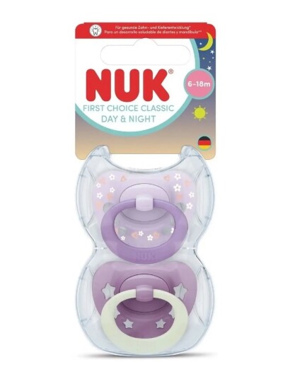 Nuk First Choice Classic Day & Night Purple Size 6 18 Months Nuk First Choice Classic Day & Night Purple Size 6 18 Months