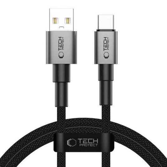 Tech Protect UltraBoost DNA USB A / USB C kabel 15W/3A 100 cm   grå