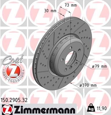 Bremseskive ZIMMERMANN 150.2905.32