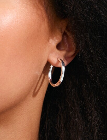 Pilgrim Inner Hoop Earrings Silver Plated Silver ONE SIZE