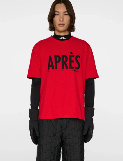 J. Lindeberg Hale Seasonal Logo T-Shirt - Red - L