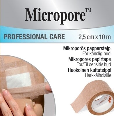 Micropore 2,5cmx10m ref lys br Micropore 2,5cmx10m ref lys br