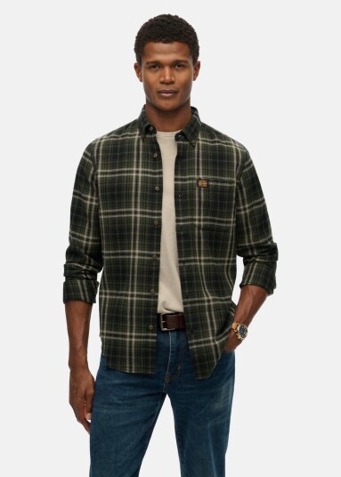 L/S COTTON LUMBERJACK SHIRT Frontier Check Olive Green 2XL Langarmede skjorter L/S COTTON LUMBERJACK SHIRT Frontier Check Olive Green 2XL Langarmede skjorter