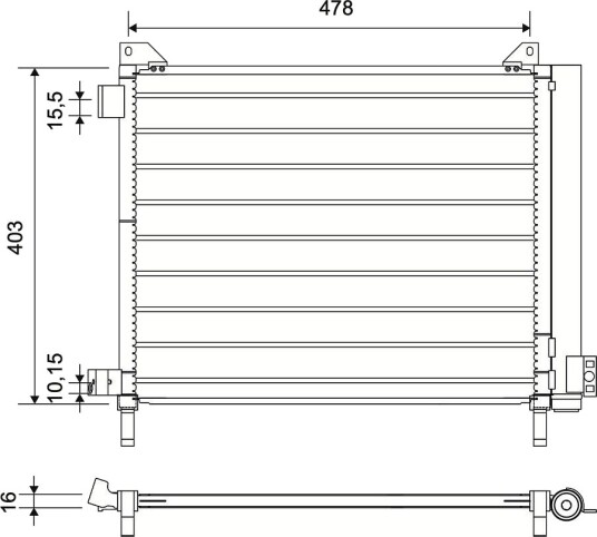 Kondensator klimaanlegg VALEO 822827
