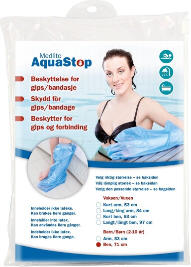 AquaStop Aquastop Dusjbeskyttelse Til voksen til kort ben 1 stk.