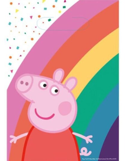 8 stk Peppa Pig Godteposer i Papir 8 stk Peppa Pig Godteposer i Papir
