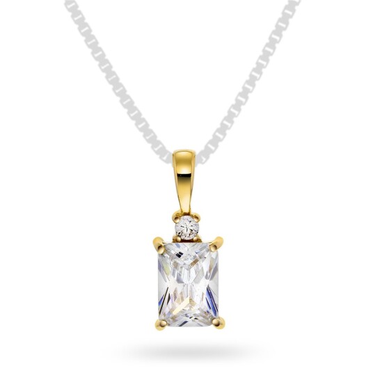 Pan Jewelry, Anheng i 585 gult gull med glassten og zirkonia Pan Jewelry, Anheng i 585 gult gull med glassten og zirkonia