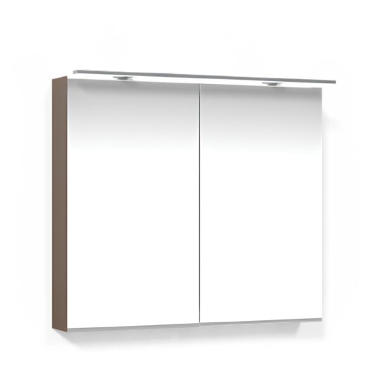 Macro Design Crown Speilskap Rampe-belysning med 2 dør Brun ask / 80cm Macro Design Crown Speilskap Rampe-belysning med 2 dør Brun ask / 80cm