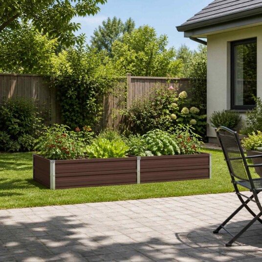 vidaXL Hevet Hagebed Brun 160 x 80 x 24 cm kaldvalset stål