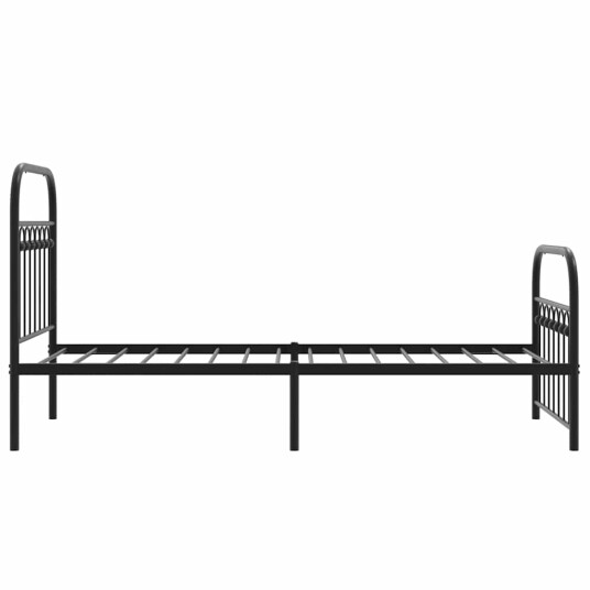 Sengeramme i metall med hode- og fotgavl svart 80x200 cm 8721102644986