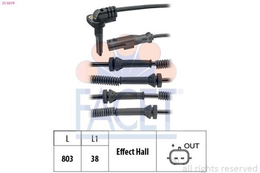 ABS sensor FACET 21.0219 ABS sensor FACET 21.0219
