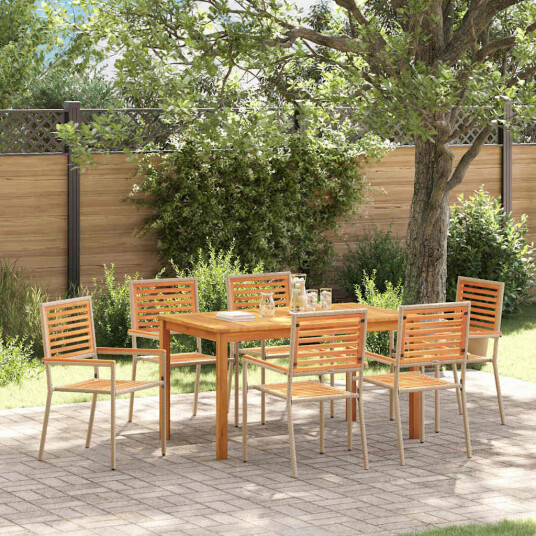 7 delt hage spisestue beige poly rattan akasie 7 delt hage spisestue beige poly rattan akasie