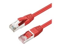 MicroConnect - Koblingskabel - RJ-45 (hann) til RJ-45 (hann) - 10 m - 6 mm - S/FTP - CAT 6a - halogenfri, innendørs, formstøpt, uten hindringer - rød