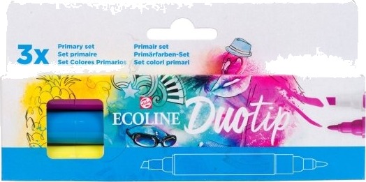 Ecoline Duotip Markeringspennsett Primary - 3 Farger Ecoline Duotip Markeringspennsett Primary - 3 Farger