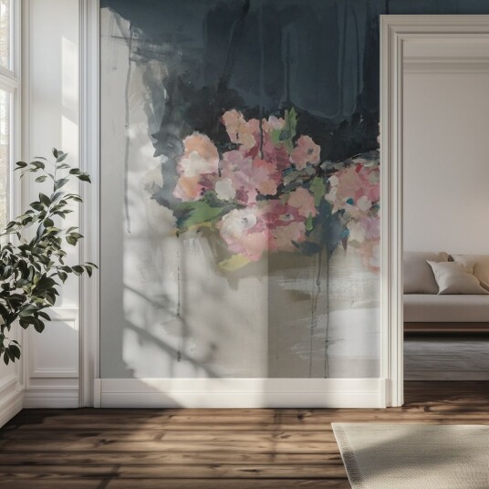 Tapet Blomster Abstrakt Kunst Tapet Blomster Abstrakt Kunst