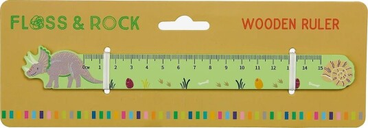Floss & Rock Wooden Ruler - Dino - GREEN - 30X4X1