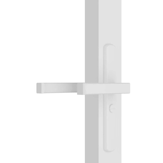 vidaXL Innerdør 93x201,5 cm hvit ESG glass og aluminium