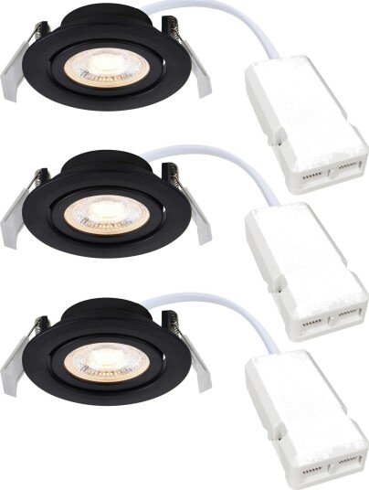 Nordlux Monolo Downlight Sort Moodmaker 3-pakning