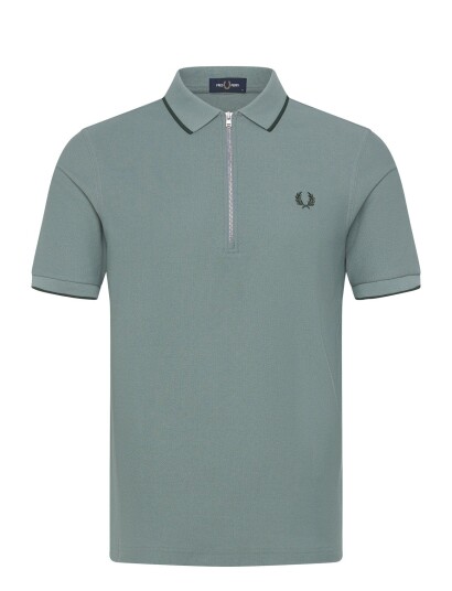 Fred Perry Crepe Pique Polo Shirt Blue XL
