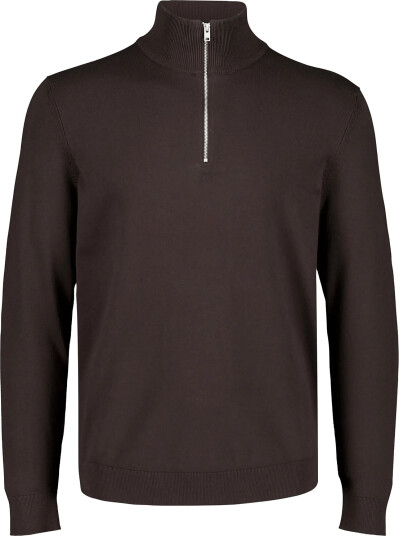 Lindbergh Soft Viscose Blend Half Zip Sweater   Brown   XXL