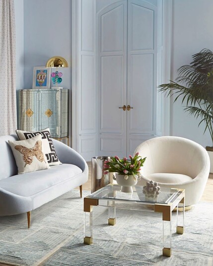 Jonathan Adler Ether snurrfåtölj vit