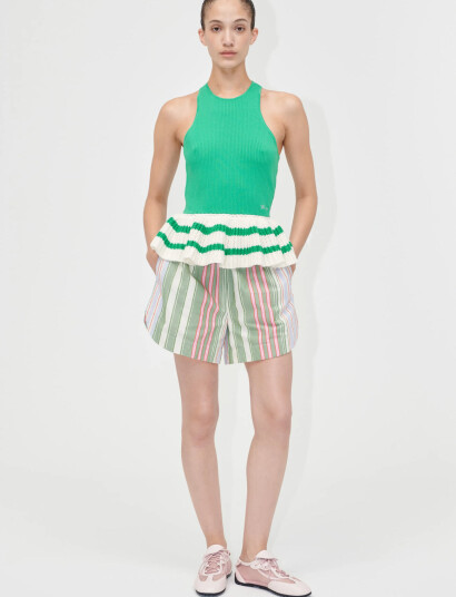 STINE GOYA 2383 Lightweight Knit, Ruffle Tank - Green - XL STINE GOYA 2383 Lightweight Knit, Ruffle Tank - Green - XL