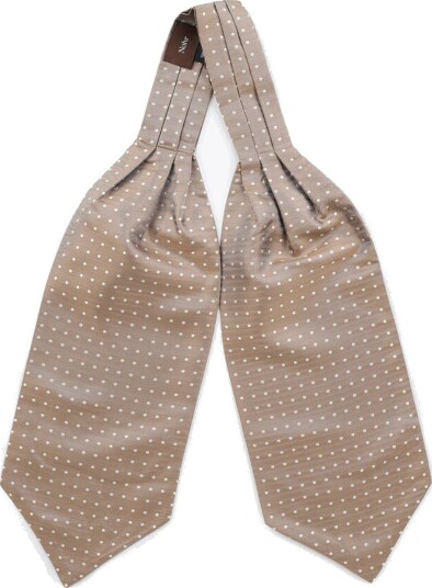 Nohr Studio Carlos Polkadot Silk Ascot Beige ONE SIZE