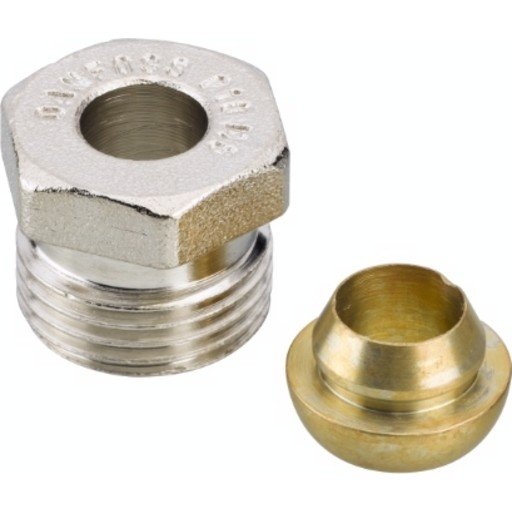 10stk Danfoss Klemringsfittings til stål- og kobberrør G 1/2" - 10mm. 10stk Danfoss Klemringsfittings til stål- og kobberrør G 1/2" - 10mm.