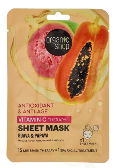Organic Shop Antioksidant & Anti-Aging Vitamin C Sheet Mask 25 g Guava Papaya