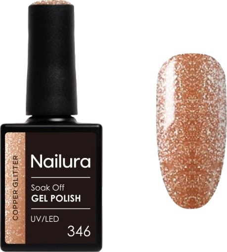 Nailura Gelpolish 346 – Copper Glitter – 10 ml Nailura Gelpolish 346 – Copper Glitter – 10 ml