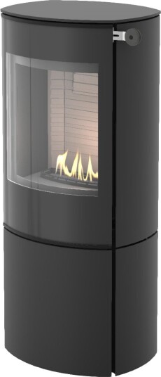 Caro 110 svart frittstående biopeis med glassdør
