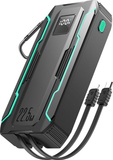 NEXTBATT Kraftig powerbank 20000mAh 22,5W med innebygde kabler NEXTBATT Kraftig powerbank 20000mAh 22,5W med innebygde kabler