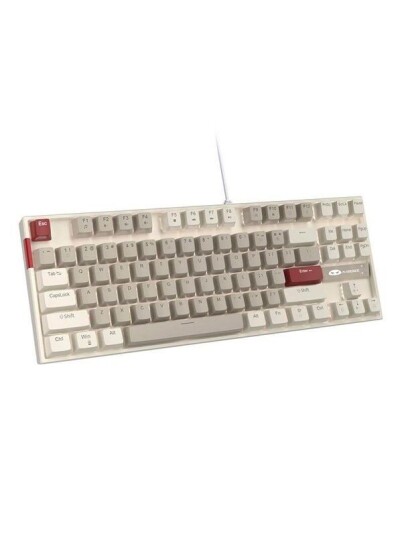 MageGee MK STAR Wired Keyboard Retro White and Gray Tastatur Hvit