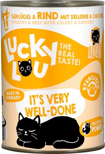 Lucky Lou Våtfôr Voksen Sterilisert Fjørfe Og Storfekjøtt 24 X 400 G