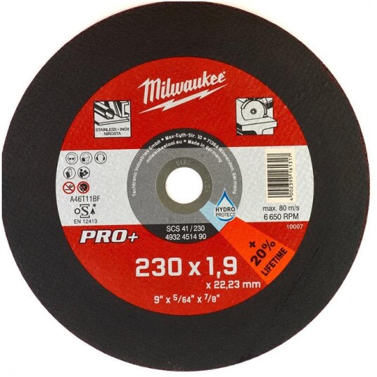 Milwaukee SCS 41 PRO+ Kappeskive 230mm til rustfritt stål og støpejern