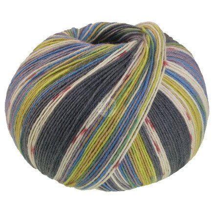 Lana Grossa Meilenweit 100 SETA Giappone Garn 3387 Mørkegrå/Ecru/Terracotta/Lime/Musky grey/Pistachio/Azurblå