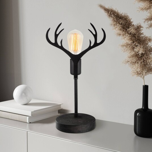 Opviq Bordlampe GMN-000011 svart hjortegevir Opviq Bordlampe GMN-000011 svart hjortegevir