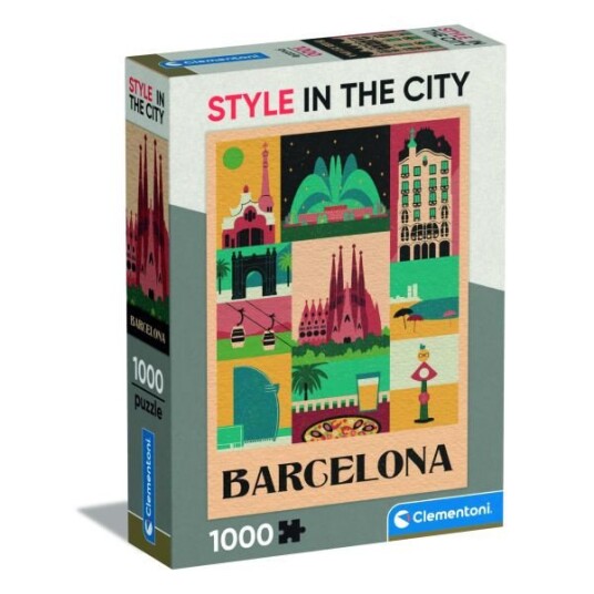 Clementoni Puslespill 1000 Brikker Style I Byen: Barcelona