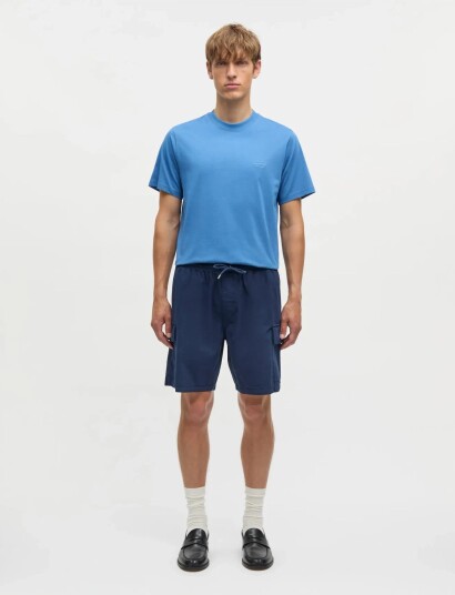 Mads Nørgaard Cotton Ripstop Cargo Shorts   Navy   XL
