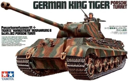 German King Tiger Porsche Turret Tamiya 1:35 Byggesett German King Tiger Porsche Turret Tamiya 1:35 Byggesett