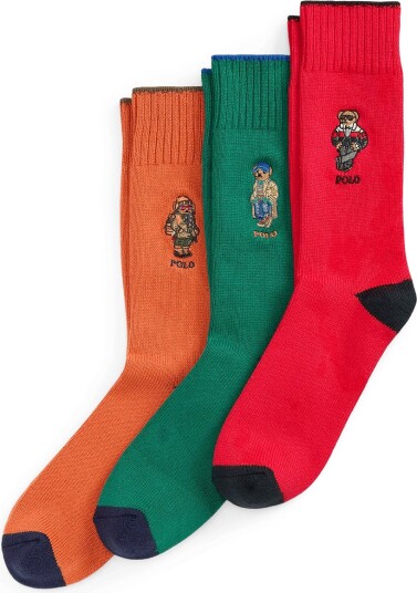 Polo Ralph Lauren Polo Bear Crew 3 Sock Gift Set   MULTI   43 46
