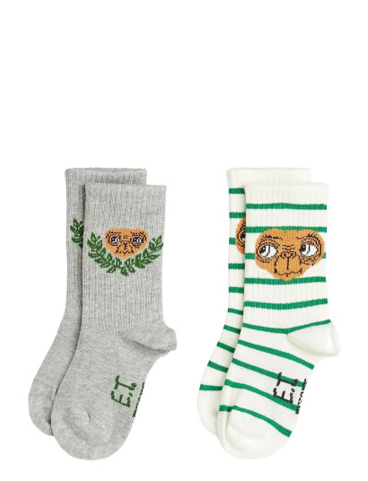 Mini Rodini E.t 2-Pack Socks - Grey - 20/23 Mini Rodini E.t 2-Pack Socks - Grey - 20/23
