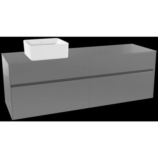 Villeroy & Boch  Collaro Servantskap med 4 skuffer 160x50x54,8 cm u/lys Grå Høyglans
