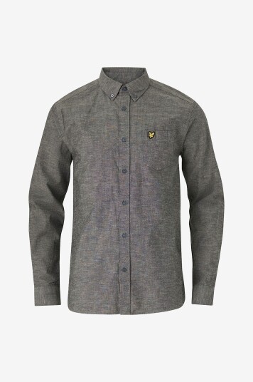 Lyle & Scott - Skjorte Cotton Linen Button Down Shirt - Blå