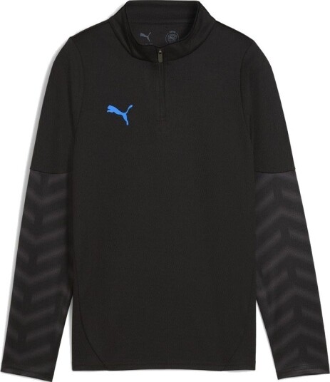 PUMA Treningsskjorte IndividualCUP 1/4 glidelås PUMA Svart/Ultra Blue Barn størrelse 164 cm