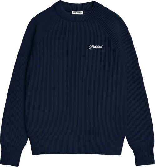 Prohibited Campus Knit Sweater NAVY XXL Prohibited Campus Knit Sweater NAVY XXL