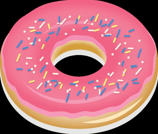 Klistremerke Rosa Donut Design