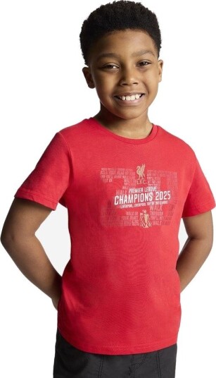 Liverpool T skjorte EPL Champions 2024/25   rød Barn   Liverpool FC størrelse 11 12 years/138 148 cm